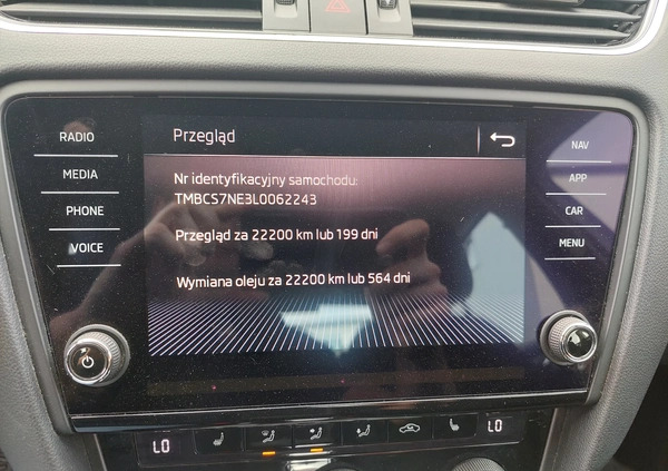 Skoda Octavia cena 69900 przebieg: 127302, rok produkcji 2019 z Wieliczka małe 277